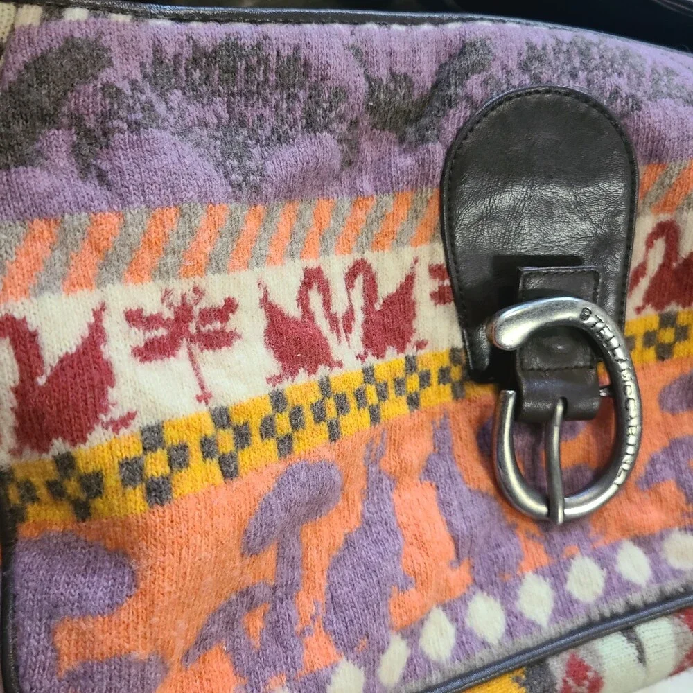 Stella McCartney RARE Y2K Multi-Color Aztec Tweed & Vegan Leather Shoulder Bag - Picture 14 of 14
